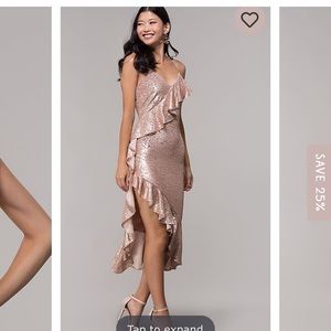 Simplydress Dresses - Simplydress rose gold sequins with ruffles Simplydress Dresses - Simplydress rose gold sequins with ruffles